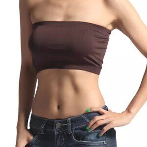 Chocolate brown bandeau bra. New in Package, never worn. One size fits all.